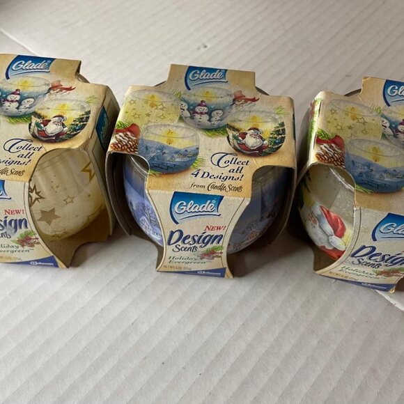 Glade Candle Scents 3 - Holiday Evergreen Christmas Scenes 4oz Each Retired NEW - Picture 5 of 6